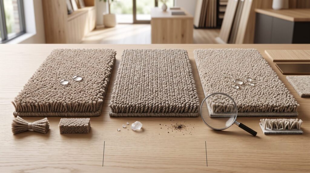 Mohawk SmartStrand triexta carpet fiber display at Pierce Flooring Wholesale Direct, Great Falls, MT.